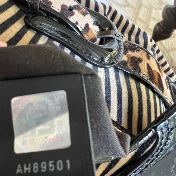 Vintage Fendi Leather & Velvet Striped & Leopard Shoulder Bag - Picture 9 of 10